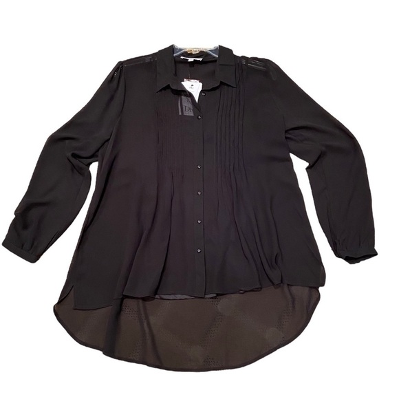 Dr2 Button Down Sheer Blouse - Picture 6 of 8